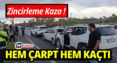 Kırmızı ışıkta bekleyen araçlara çarpıp olay yerinden ayrıldı: 4 yaralı