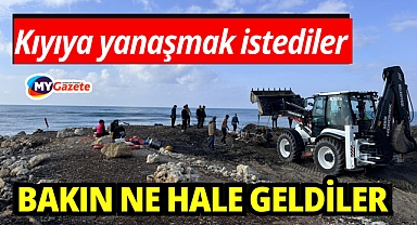 Kıyıya yanaşmak istedikleri tekne kayalıklara çarpıp paramparça oldu