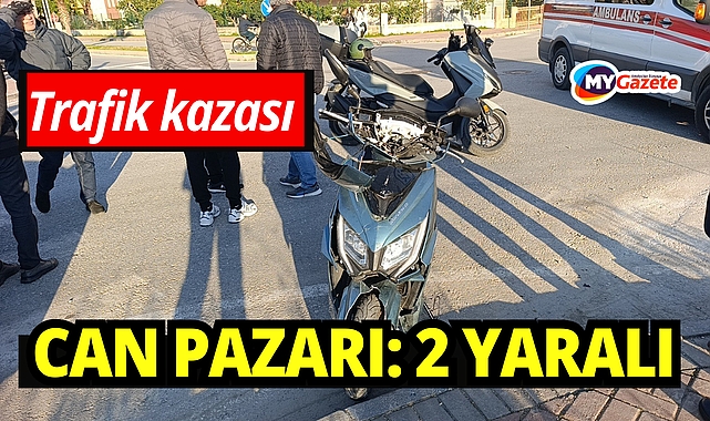 Motosiklet ile otomobil çarpıştı: 2 yaralı