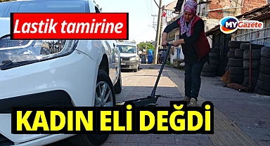 Oto lastik tamirine kadın eli değdi: Görenler şaşırıyor!