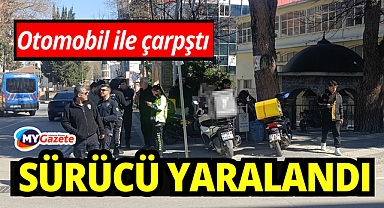  Otomobille çarpışan motosikletli yaralandı