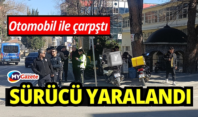  Otomobille çarpışan motosikletli yaralandı