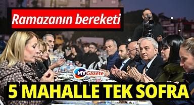 Ramazan bereketi: 5 mahalle tek sofraKepez Belediyesinin 5 mahalleyi birleştiren ortak iftar sofrasında hemşehrileriyle bir araya gelen Başkan Mesut Kocagöz, 