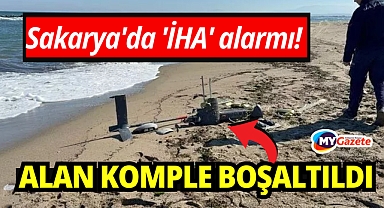 Sakarya'da halk plajında 'İHA' alarmı! 400 metrelik alan boşaltıldı