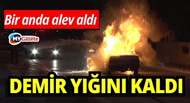 Tofaş marka araç alev aldı: Resmen küle döndü