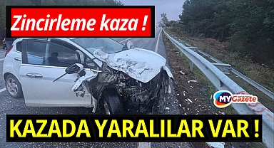Zincirleme kazada 3 otomobil çarpıştı:2 kişi yaralandı!