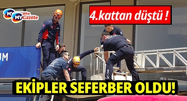 4. kattan tente üzerine düşen genç adam için seferber oldular