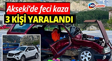 Akseki’de feci kaza: iki otomobil çarpıştı 3 yaralı