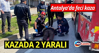  Antalya'da tur minibüsü ile otomobil çarpıştı: 2 yaralı