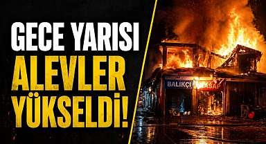 Antalya Serik'te gece yarısı yangını: Balıkçı dükkanı küle döndü, kasap da zarar gördü