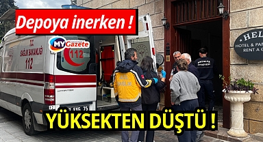 Depoya inmek isterken düşen genç yaralandı