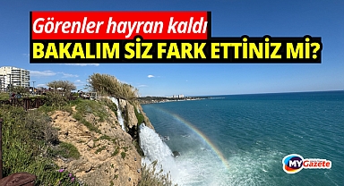 Düden Şelalesi'nde görenler hayran kaldı! Bakalım sizler fark ettiniz mi?