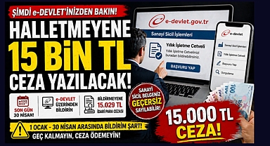 e-Devlet'ten kontrol edin: Bildirmeyene 15 bin TL ceza geliyor