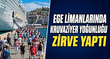 Ege limanlarında kruvaziyer yoğunluğu zirve yaptı: Aynı anda binlerce turist karaya çıktı