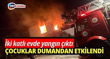 Evde çıkan yangında: İki çocuk dumandan etkilendi!