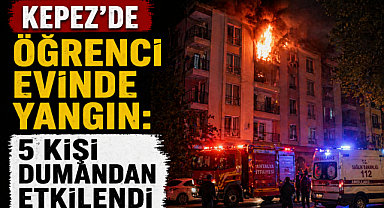 Kepez'de öğrenci evinde yangın: 5 kişi dumandan etkilendi
