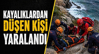 Konyaaltı’nda kayalıklardan düşerek yaralanan şahıs için ekipler alarma geçti