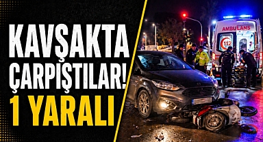 Manavgat'ta otomobil ile motorlu bisiklet çarpıştı: 1 yaralı