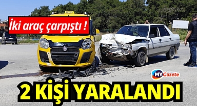 Manavgat'ta taksi ile otomobil çarpıştı: 2 yaralı