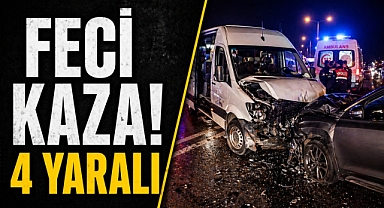 Manavgat'ta tur minibüsü ile otomobil çarpıştı: 4 yaralı