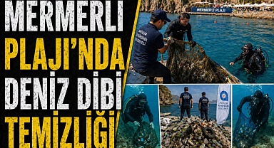 Mermerli Plajı'nda deniz dibi temizliği: Dalgıçlar atıkları su altından çıkardı