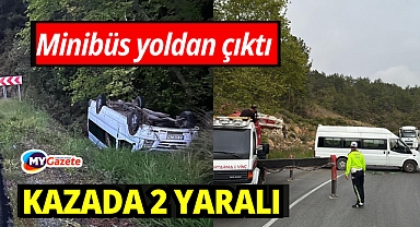 Minibüs yoldan çıktı: 2 yaralı
