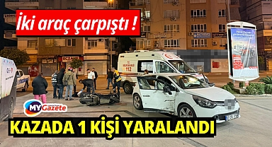Otomobil ile motosiklet çarpıştı: 1 yaralı