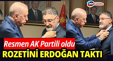 Resmen AK Partili oldu: Rozetini Cumhurbaşkanı Erdoğan taktı