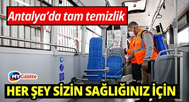 Toplu ulaşım araçları temizlenerek sefere hazırlanıyor