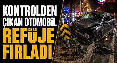 Antalya Alanya’da sabah kazası! Kontrolden çıkan otomobil refüje fırladı