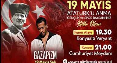 Antalya Büyükşehir Belediyesi 19 Mayıs etkinlik ve davet banneri