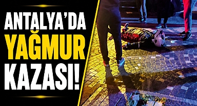 Antalya Gazipaşa’da kaygan zemin faciaya davetiye çıkardı! Kurye devrildi