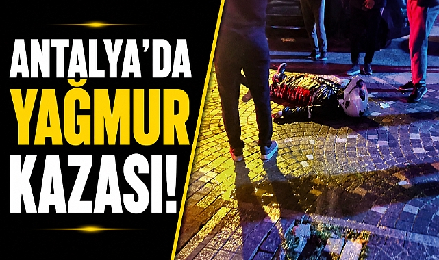 Antalya Gazipaşa’da kaygan zemin faciaya davetiye çıkardı! Kurye devrildi