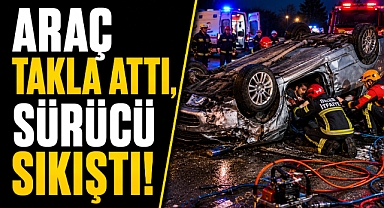 Antalya Manavgat'ta feci kaza! Araç takla attı, sürücü sıkıştı