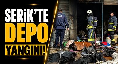 Antalya Serik’te depo yangını! Plastik ürünler alevlere teslim oldu