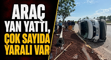 Antalya Serik'te feci çarpışma! Araç yan yattı, çok sayıda yaralı var