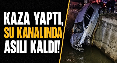 Antalya Serik’te korku dolu anlar! Kamyonet su kanalında asılı kaldı