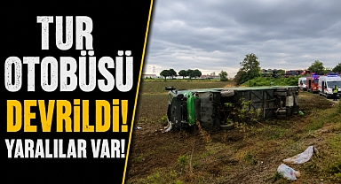Çanakkale’de facianın eşiğinden dönüldü! Tur otobüsü tarlaya devrildi