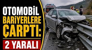 Direksiyon hakimiyetini kaybetti! Otomobil bariyerlere saplandı