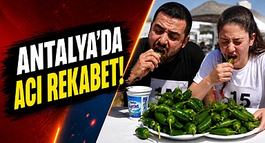 Kumluca’da acı rekabet: 3 dakikada 474 gram biber yiyen şampiyon oldu