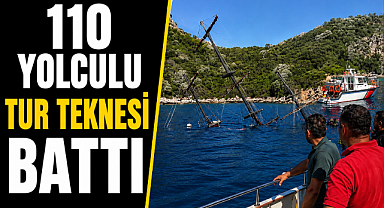 Muğla Marmaris'te korku dolu anlar! 110 yolculu tur teknesi sulara gömüldü