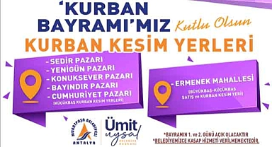Muratpaşa Belediyesi Kurban Bayramı Kesim Yerleri Banneri 
