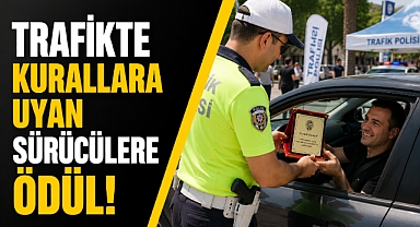 Trafikte kurallara uyan sürücülere ödül!
