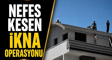 Alanya’da bunalıma girip çatıya çıkan şahsı polis ekipleri ikna etti