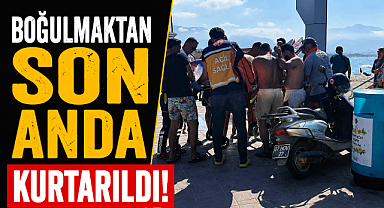 Alanya sahilinde panik dolu anlar! Denizde çırpınan vatandaş son anda kurtarıldı