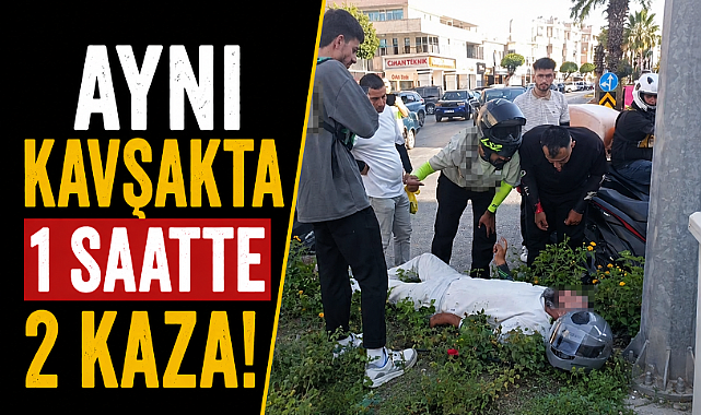 Antalya'da aynı kavşakta 1 saatte 2 kaza! Güvenlik kamerası her şeyi kaydetti