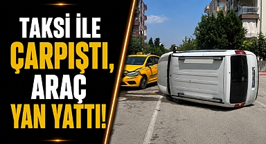 Antalya'da korkutan kaza! Araç yan yattı, sürücü mucize eseri kurtuldu