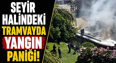 Antalya’da Nostalji Tramvayında Korku Dolu Anlar! Alevleri Esnaf Söndürdü