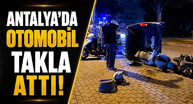 Antalya Gazipaşa'da otomobil takla attı, ortalık savaş alanına döndü