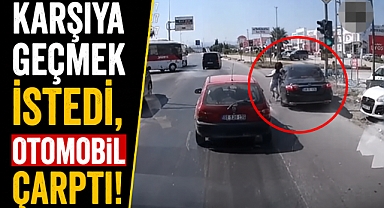 Antalya Manavgat'ta emniyet şeridinden gelip genç kıza çarptı, o anlar araç kamerasında